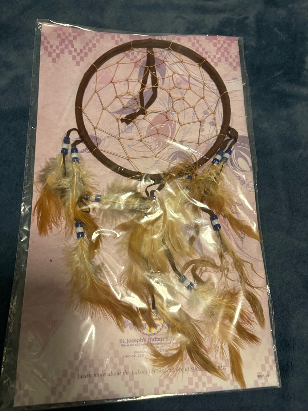Handmade Tan Feather Dreamcatcher Wall Decor